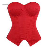 Women's Lace-Up Corset Bustier & Mini Skirt Lingerie Set