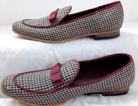 Brown Checked With Wine edged Laced &amp; Bow