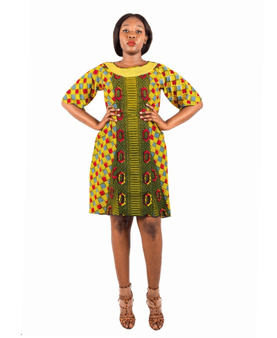 Knee-Length African Dress (LMCXDS002-005)