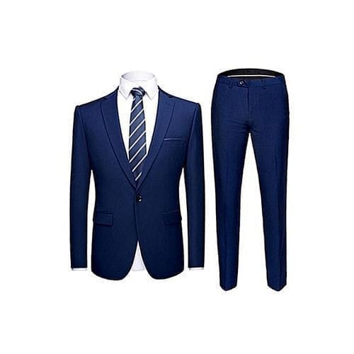 Men Office  Suit - Navy Blue