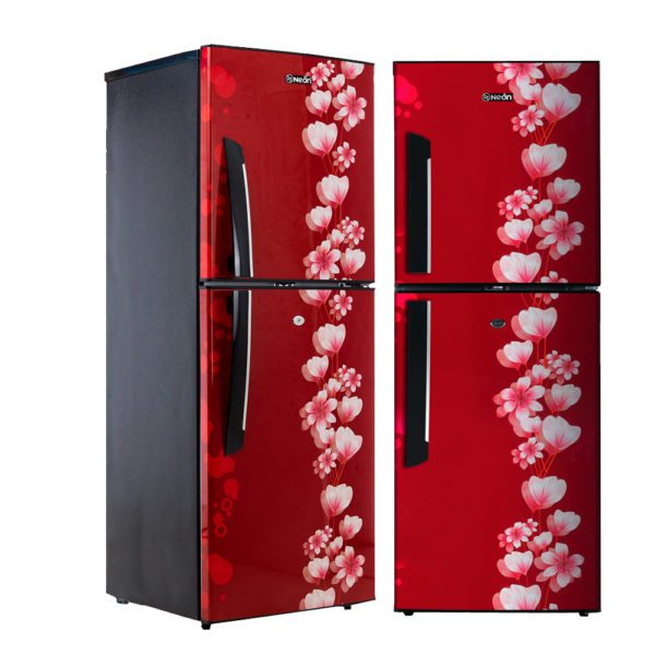 Neon Double Door Fridge - 196L