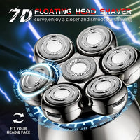 7D Electric Head Shaver for Men – Waterproof Bald Head & Beard Trimmer with Charging Base