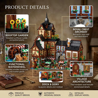 3867-Piece Medieval Village Building Blocks Set – Model Kit for Kids & Adults