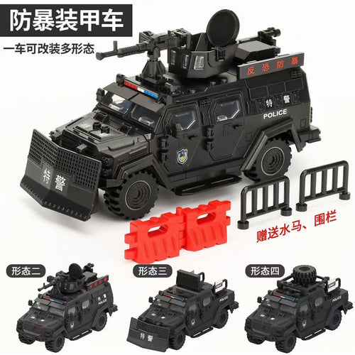 Police Armored Vehicle Building Blocks Set – Off-Road Toy Car for Boys