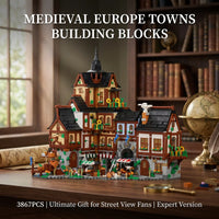 3867-Piece Medieval Village Building Blocks Set – Model Kit for Kids & Adults