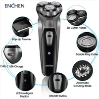 ENCHEN Blackstone Electric Shaver for Men – 3D Floating Blades, USB-C Rechargeable