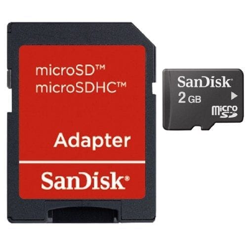 Sandisk MicroSDHC Memory Card with Adapter - 2GB
