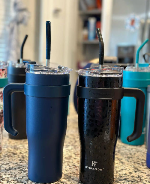 Hydraflow 40-Ounce Double Wall Stainless Steel Tumbler with Handle