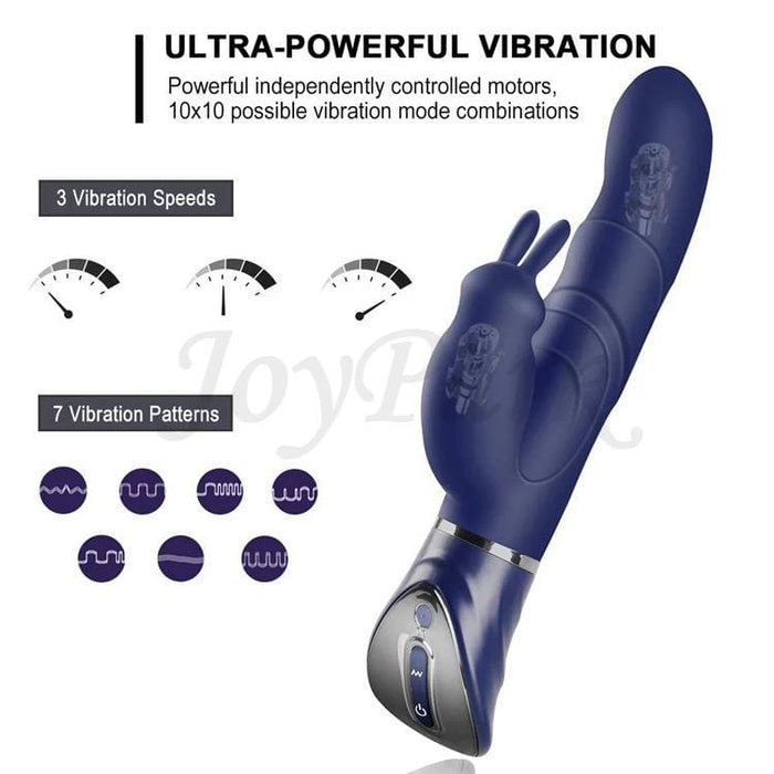 JoyPark New 10 Speed Dual Motor Adult Sex Toys USB Rechargeable Rabbit Vibrator Massager for Ladies Vagina