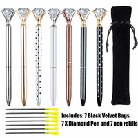 EVNEED 7PCS Diamond Pens Beautiful Metal Ballpoint Pen for Women,Coworkers,Hostess and Girlfriend