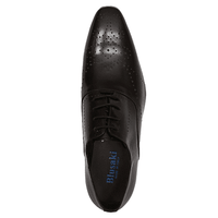Quality Men's Black Brogue Shoes - Blusaki