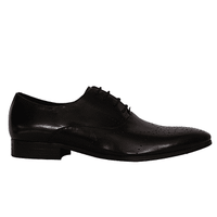 Quality Men's Black Brogue Shoes - Blusaki