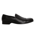 Quality Men's Black Leather Slip-on Shoes - Blusaki