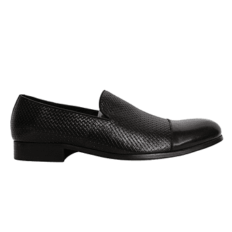 Quality Men's Black Leather Slip-on Shoes - Blusaki