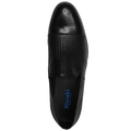 Quality Men's Black Leather Slip-on Shoes - Blusaki