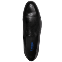 Quality Men's Black Leather Slip-on Shoes - Blusaki