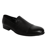 Quality Men's Black Leather Slip-on Shoes - Blusaki