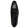 Blusaki Leather Kiltie Slip-on Shoes - Black