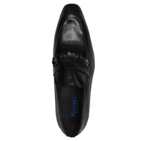 Blusaki Leather Kiltie Slip-on Shoes - Black