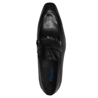 Black Leather Slip-on Shoe - Blusaki