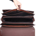 Portable Briefcase Multi-layer PU Leather Laptop Bag