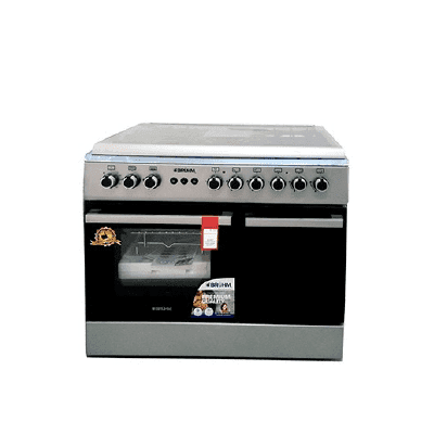 BRUHM 90cm X 60cm GAS COOKER BGC-9641G2- 4 GAS, 2 Hot Plate, GAS COMPARTMENT
