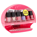 The Color Workshop Salon Nail Station Nail Dryer + Nail Polishes Collection, 7 piece