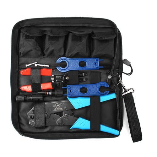 Solar Tool Kit Bag Solar Tool Set Crimping Tool with Cable Stripper Cable Cutter Solar Connector Spanner 2.5/4/6mm2 PV