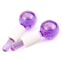 Ice Globe Facial Massager (2pcs) - Cryotherapy Tool for Puffiness, Pores & Skin Tightening
