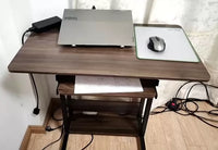 Laptop adjustable desk with keyboard shelf