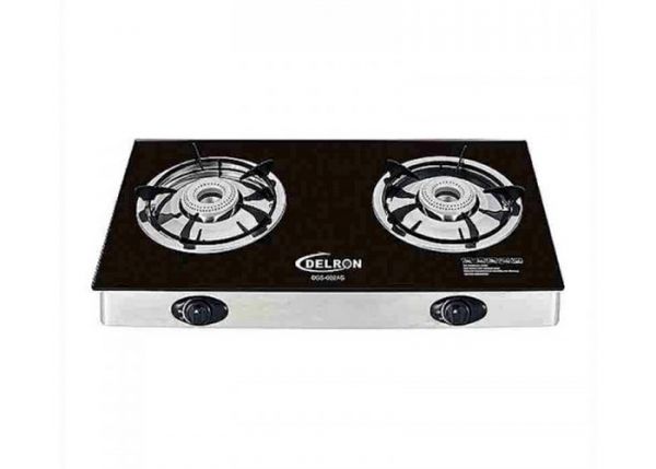 Delron DGS-002AG Glass Top Gas Cooker - 2 Burner