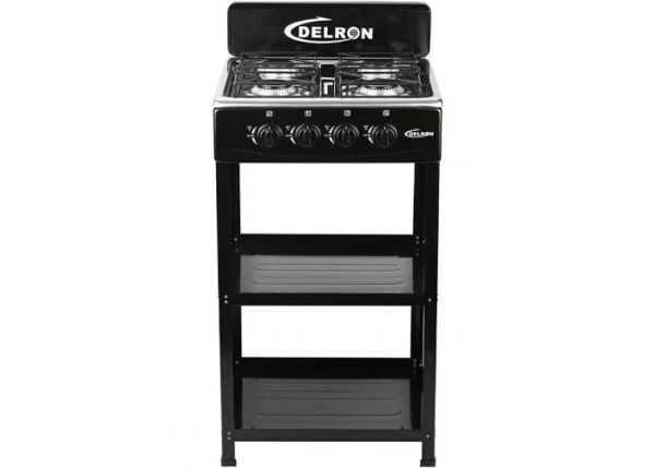 Delron Standing gas stove - 4 burner - Black