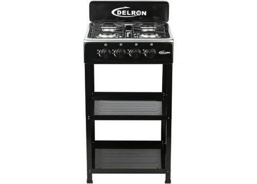 Delron Standing gas stove - 4 burner - Black