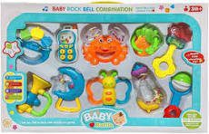 Baby Station Baby Rock Bell Combination Toy (Rattle Play Gift Set)
