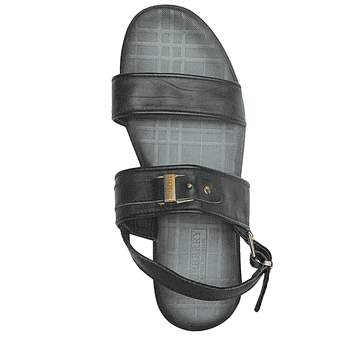 Black Leather Sandals - Burberry
