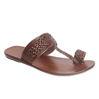Brown Leather Slippers - Sergio Fabbri