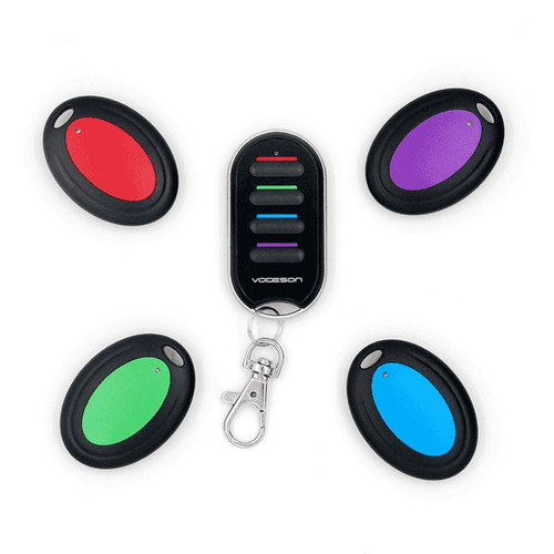 Vodeson Wireless RF Wallet Locator Key Finder, Remote, Wallet, Pet, 1 Portable Transmitter, 4 Receivers.