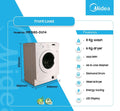 MIDEA 8 KG/ 6KG WASHER/DRYER BUILT- IN