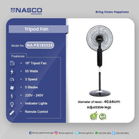 NASCO 16 INCHES STANDING FAN 5 BLADES(FS163335)