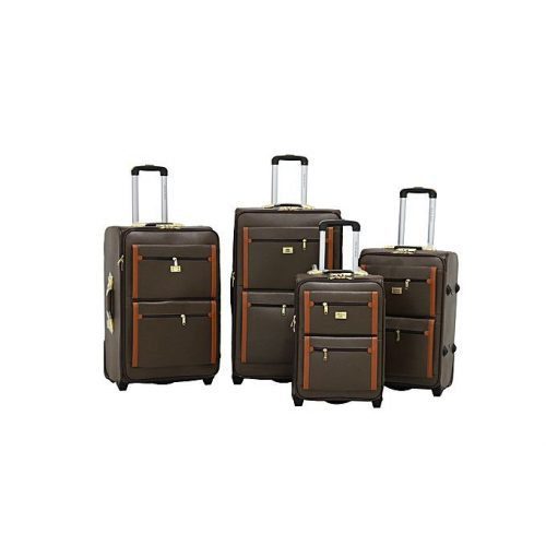 Delron Travelmate Leather Luggage Set – 4 Pieces