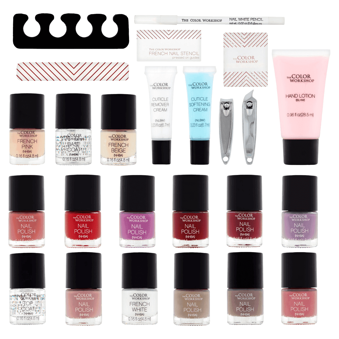 The Color Workshop Home Salon Nail Case, 26 pc