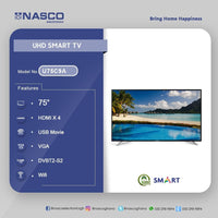 DURABLE NASCO 75" UHD LED Smart Digital TV U75C9A