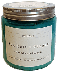 Decoware Richly Scented Sea Salt &amp; Ginger 2-Wick Charming Minerals 10.45 Oz. In Glass With Lid