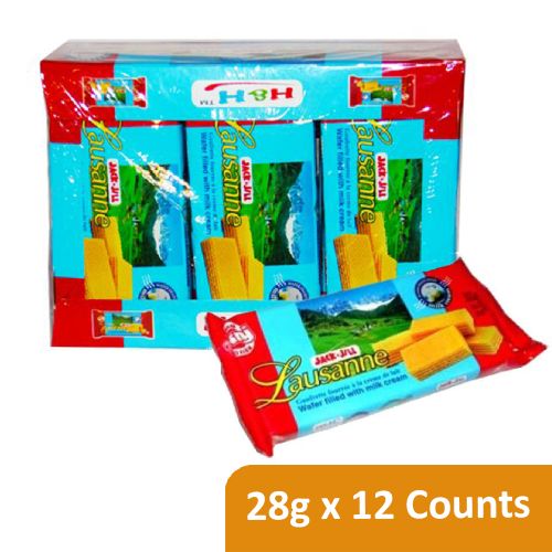 Jack &amp; Jill Milk Cream Filled Wafer Lausanne - 28g x 12 Pieces