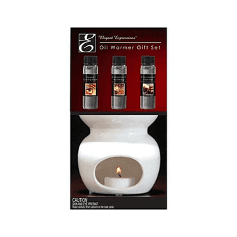 Elegant Expressions Oil Warmer Gift Set - White