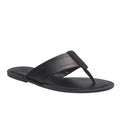 Men's Leather Slippers - Black