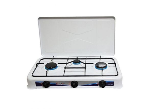 Delron DGS-003 Enamel Stoves - 3 Burners - White