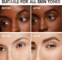 Eyebrow Stamp Kit - Waterproof Brow Shaping Powder with 10 Stencils & Brushes