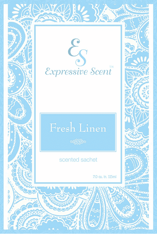 6 Pack Fresh Linen Large Scented Sachet Envelope By Expressive Scent