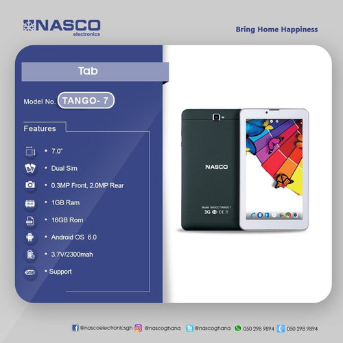 QUALITY NASCO TANGO-7 3G TABLET 16GB